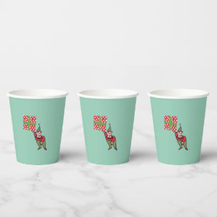 Elf With Polka Dot Gift paper cups