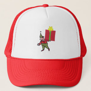 Elf With Red Box red and white foam trucker hat