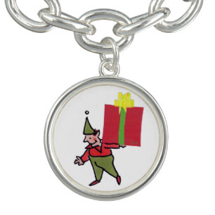 Elf With Red Box white silver charm bracelet