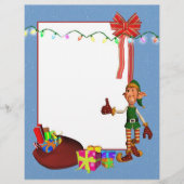 Elf with toys and gifts Christmas Letterhead (Front)