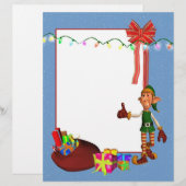 Elf with toys and gifts Christmas Letterhead (Front/Back)