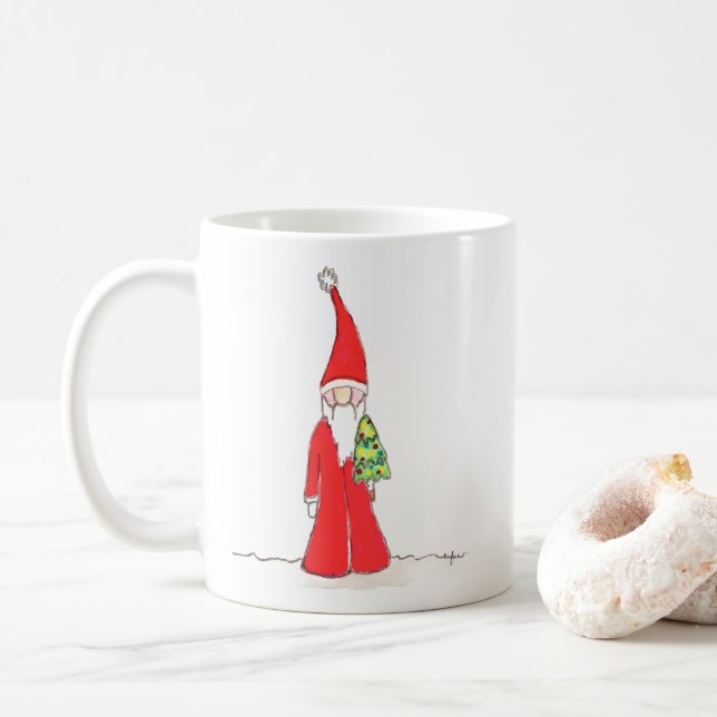 Elf with Tree Coffee Mug (With Donut)