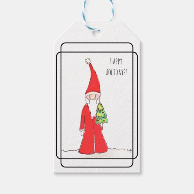 Elf with Tree Gift Tags (Front)