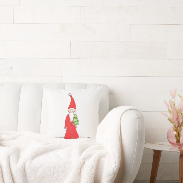 Elf with Tree Throw Pillow (Couch)