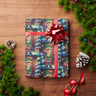 Elf wrapping paper
