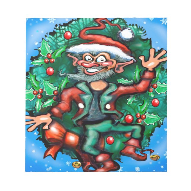 Elf  Wreath Notepad (Front)