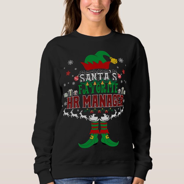 Elf Xmas Santa's Favorite HR Manager Ugly Sweater  (Front)