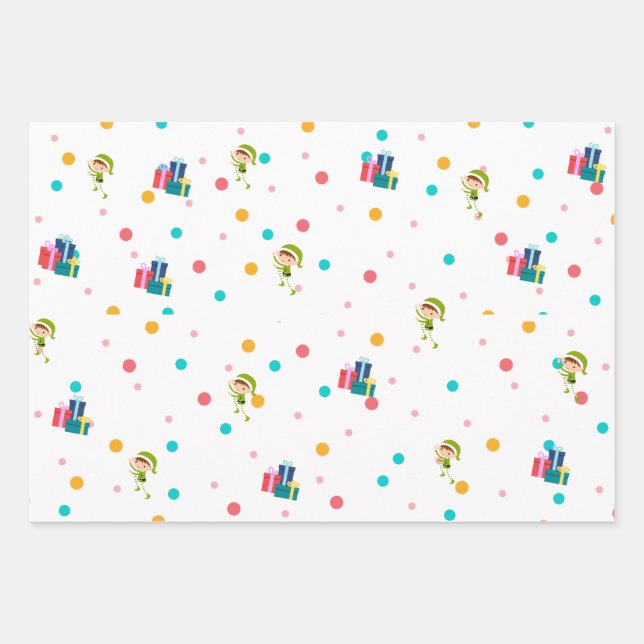 Elf Xmas wrap Wrapping Paper Sheets (Front)