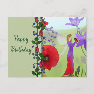 Elfe im Blumenbeet Postcard