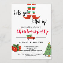 elfed up ugly jumper Santa Christmas party Invitation