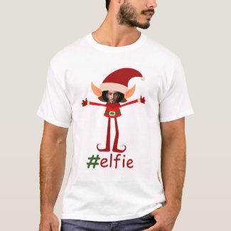 Elfie Christmas Photo Framed Head T-Shirt