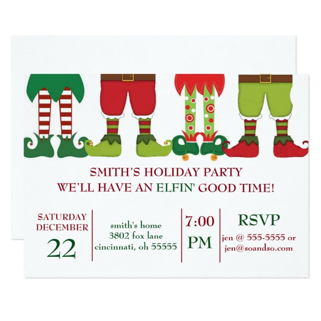 Elfin' Holiday Party Invitation