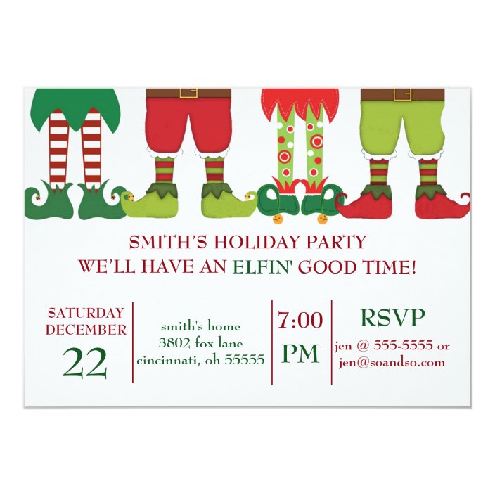 Elfin Holiday Party Invitation Zazzle Elfin Holiday Party Invitation