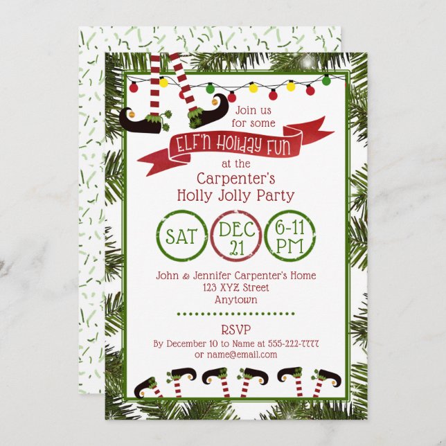 ELF'n Holiday Fun - Party Invitation (Front/Back)