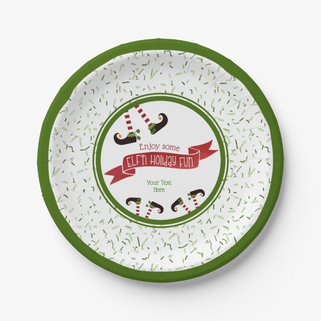 ELF'n Holiday Fun, Party Paper Plates (Front)