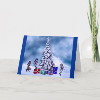 Elfs At Work Blank Card