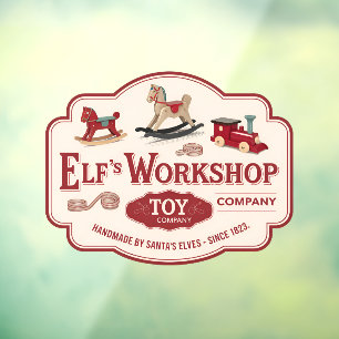 Elf's workshop Christmas vintage Window Cling