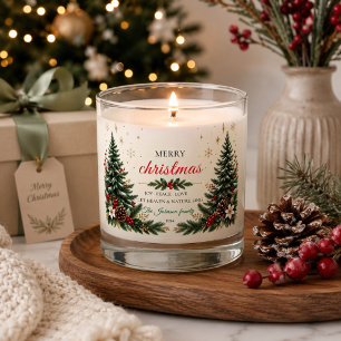 Elgant Merry christmas evergreen & berry family Scented Candle