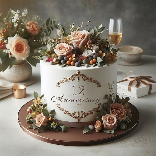 ELGANT MUTED FLORAL ANNIVERSARY CAKE 