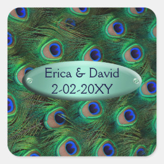 elgant turquoise peacock envelope seal