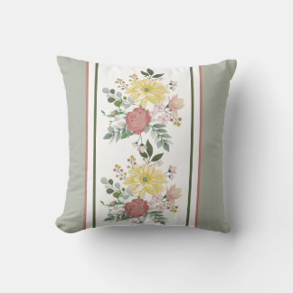 Elgant Vintage Floral Throw Pillow