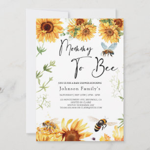 elgante Sunflower baby shower bee invitation