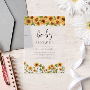 elgante Sunny Sunflower baby shower bee invitation