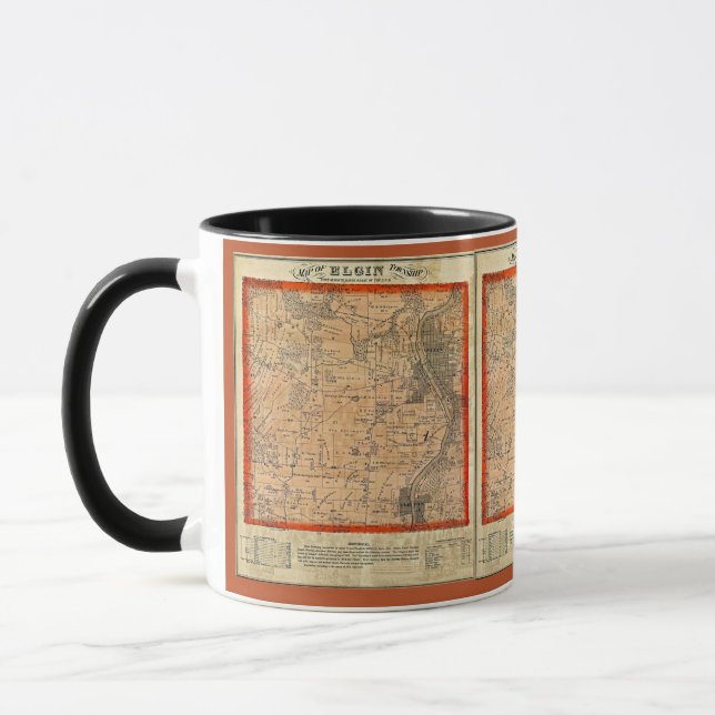 Elgin Illinois 1871 Map Mug (Left)