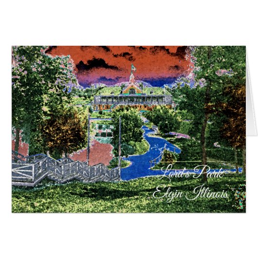 ELGIN ILLINOIS LORDS PARK PAVILION 1920'S ART VIEW (Front Horizontal)