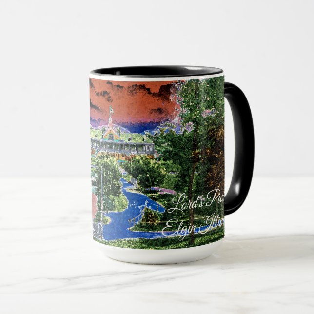 ELGIN ILLINOIS LORDS PARK PAVILION 1920'S ART VIEW MUG (Front Right)