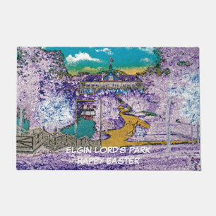 ELGIN ILLINOIS LORDS PARK PAVILION 1920'S Easter Doormat