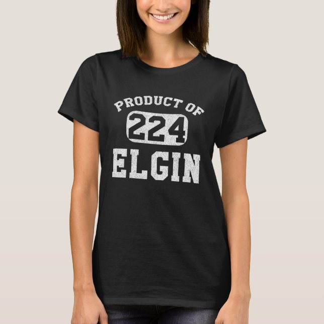Elgin Illinois Vintage Retro Area Code T-Shirt (Front)
