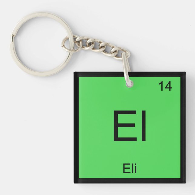 Eli Name Chemistry Element Periodic Table Keychain (Front)
