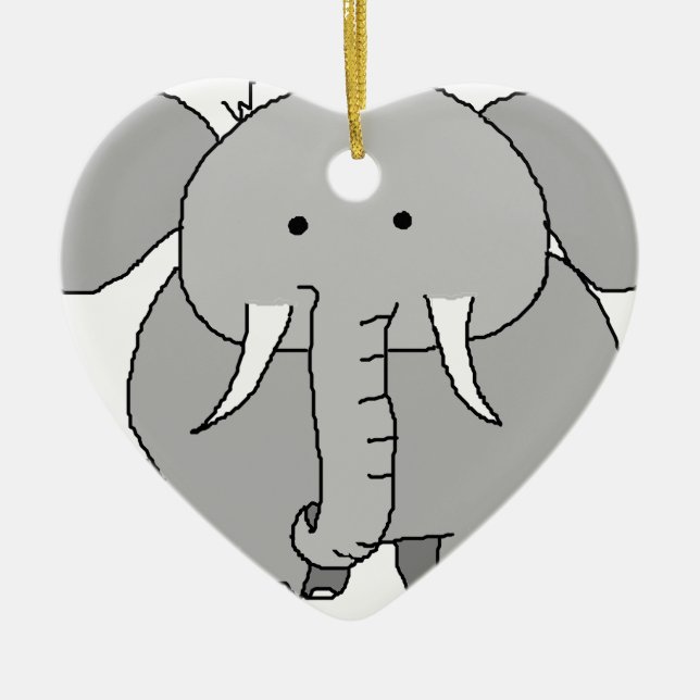 Eli the Elephant Ceramic Ornament (Front)