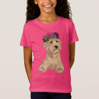 Eli The Sweet Flower Crown Golden Labradoodle T-Shirt