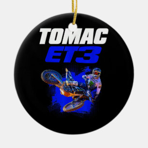 Eli Tomac 3 Tee  Ceramic Ornament