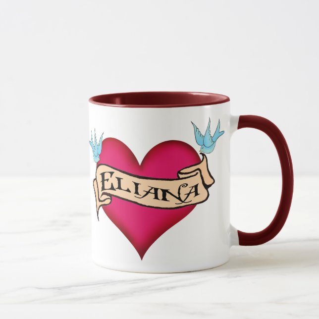 Eliana - Custom Heart Tattoo Mug (Right)