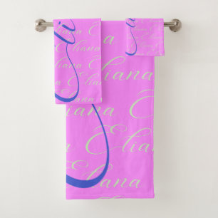 Eliana Repeating Name Pattern  Bath Towel Set