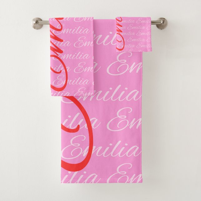 Eliana Repeating Name Pattern  Bath Towel Set (Insitu)