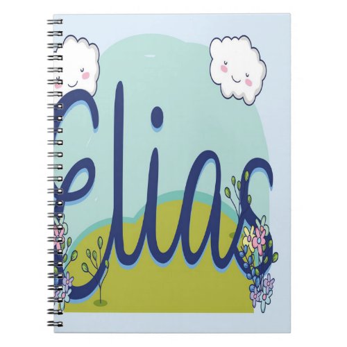 ELIAS Baby Name Sign Gift Blanket Notebook