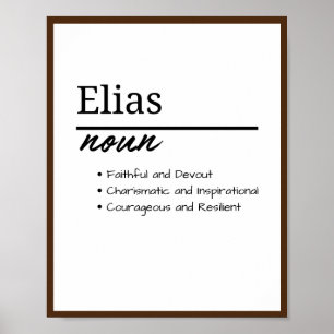 Elias, Boy Personalized Name Definition Poster