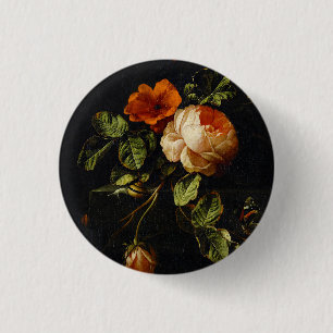 Elias van den Broeck, Still Life with Roses Button