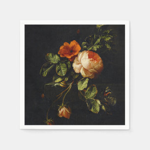 Elias van den Broeck, Still Life with Roses Napkins