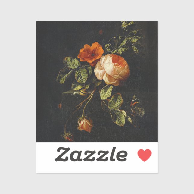 Elias van den Broeck, Still Life with Roses Sticker (Sheet)