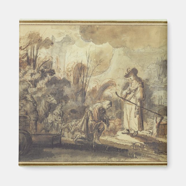 Eliezer and Rebecca at the Well Magnet (Front)