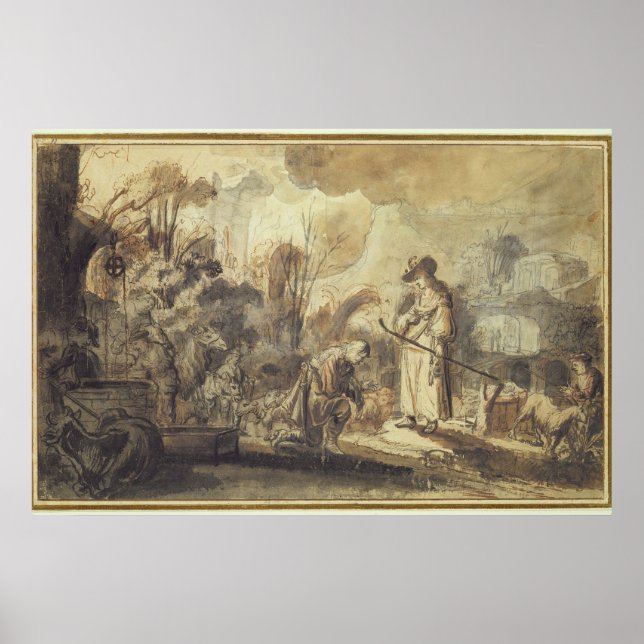 Eliezer and Rebecca at the Well Poster (Front)