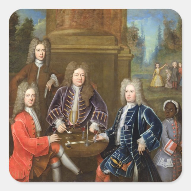 Elihu Yale (1648-1721) the second Duke of Devonshi Square Sticker (Front)