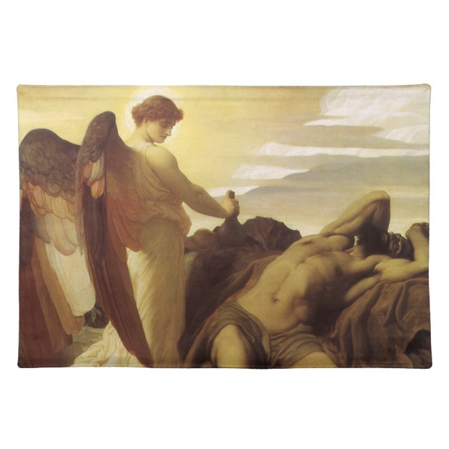 Elijah in Wilderness by Lord Frederic Leighton Cloth Placemat (Front)