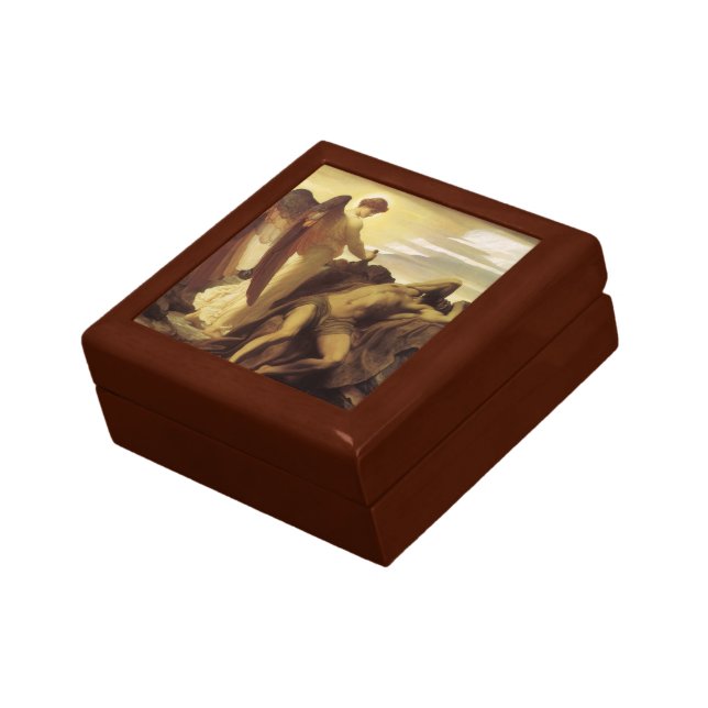 Elijah in Wilderness by Lord Frederic Leighton Jewelry Box (Side)