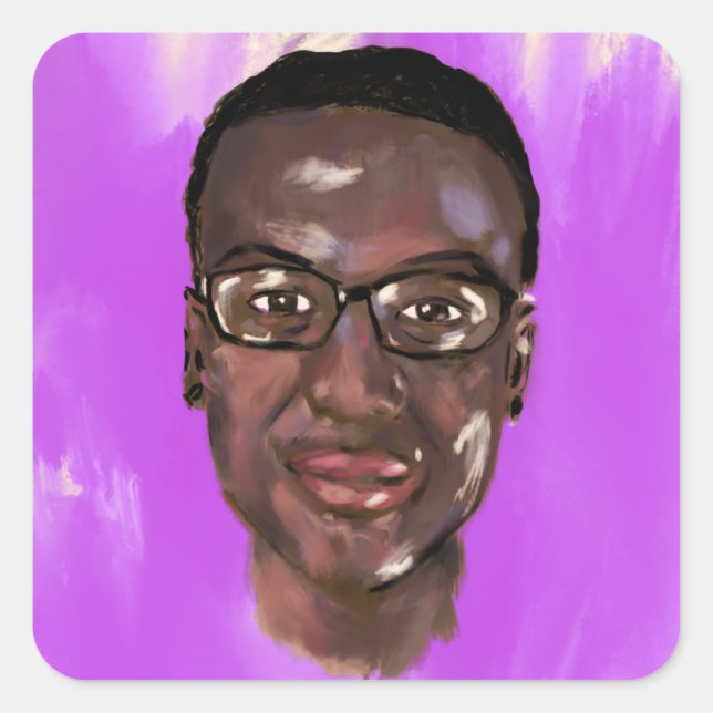 elijah mcclain painting square sticker (Front)